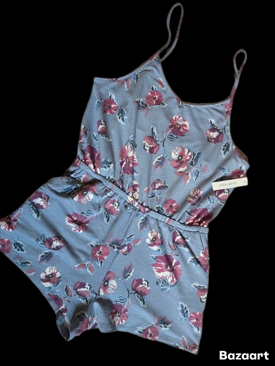 Color Thread Pants - "Color Thread" Floral Romper-Size Lg-NWT